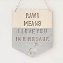 Load image into Gallery viewer, Dinosaur Wood Banner Wall Art
